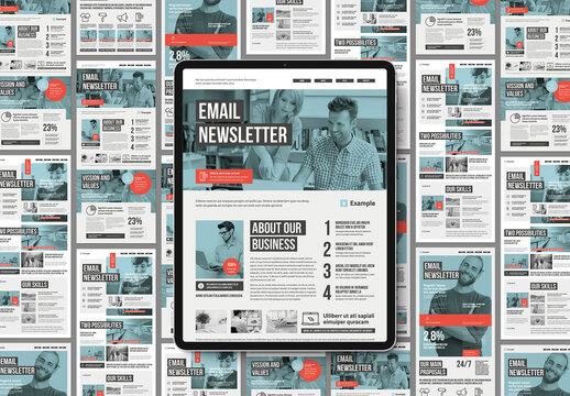 E-mail Newsletter Template in Pale Colors with Soft Mood, High Aesthetic, Corporate Style
