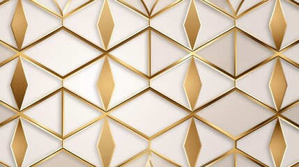 A geometric pattern with gold and cream-colored elements, suitable for backgrounds or designs.