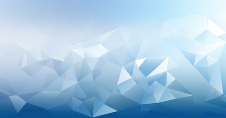 Obraz premium A soft blue abstract geometric background with triangular shapes and gradients.