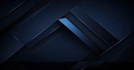 A dark, layered abstract design with geometric shapes and gradients.