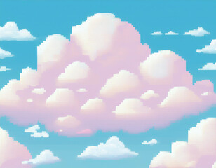 Fototapeta premium Soft Cotton Clouds in Pastel Sky Abstract, Fluffy, and Airy Background with Gentle Light Tones