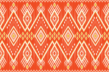 ikat Abstract Ethnic art. Seamless pattern in tribal, folk embroidery, and Mexican style. Aztec geometric art ornament print.Design for carpet, cover.wallpaper, wrapping, fabric, clothing