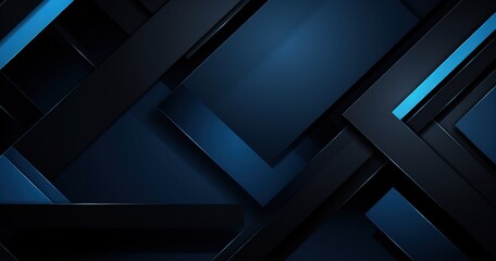 Fototapeta premium A modern abstract background featuring dark blue and black geometric shapes.