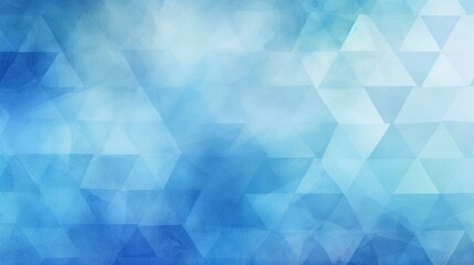 A soft blue abstract background featuring overlapping triangles and gradients.