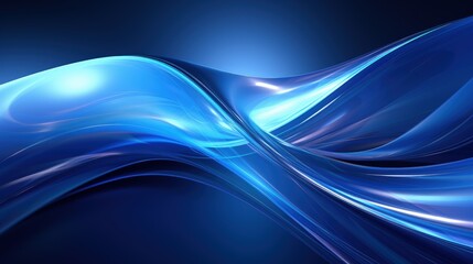 Abstract blue waves with a smooth, flowing design on a dark background.