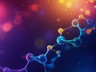 Obraz premium Abstract Science atoms and molecules. View of Human Genome Structure on Dark Background