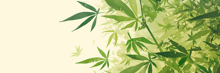Fototapeta premium Psychedelic Anime Weed Background – Cannabis Art in Manga Style