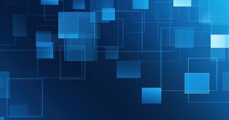 Obraz premium Abstract blue geometric shapes on a dark background, creating a modern digital aesthetic.