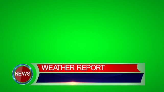 News weather report on green screen