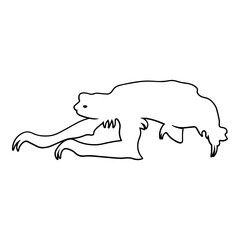 Sloth Side View Outline