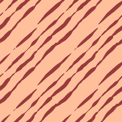 Orange mudcloth seamless pattern with organic sketchy stripes. Vintage ethnic background. Aborigene style art tribal wallpaper.