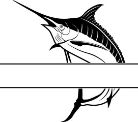 Split Monogram Fishing Logo Of Marlin Logo