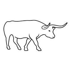 Texas Longhorn Side View Outline