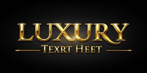 Luxurious gold text overlay on a black background, ready to be customized with your message, perfect for luxury