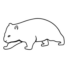 Wombat Side View Outline