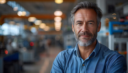 Senior White Male in Car Factory Office | Professional Portrait of Automotive Industry Leadership