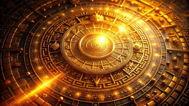 CrypticCryptography mysterious ancient artifacts with intricate numerical codes and mystical golden light