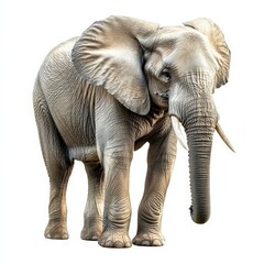 Obraz premium A large elephant standing on a white background