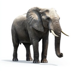 Obraz premium A large elephant standing on a white background