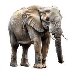 Obraz premium A large elephant standing on a white background