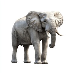 Obraz premium A large elephant standing on a white background