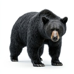 Fototapeta premium A black bear stands on a white background