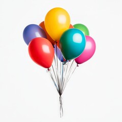 Obraz premium A bunch of colorful balloons are tied together