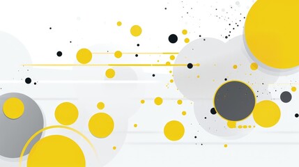 Abstract design featuring yellow, black, and gray circles with a modern aesthetic.