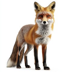 Fototapeta premium A fox stands in front of a white background
