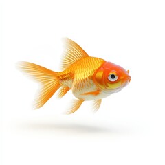 Fototapeta premium A goldfish is swimming in a tank