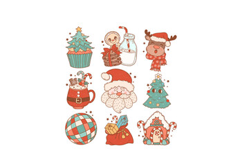 Retro Christmas PNG Sublimation design