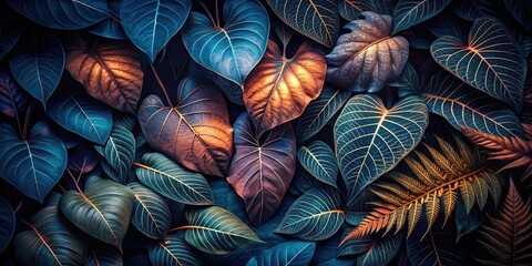 Mysterious Nighttime Botanicals Dark Moody Leaf Patterns