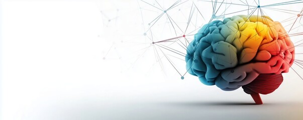Colorful Brain with Network Connections Abstract Medical Concept