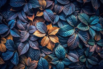 Midnight Forest Floor Leaf Patterns Dark Moody Earthy