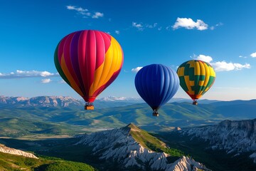 Balloon Hot Air Balloon, Skyward, and Festival visualized in a picturesque landscape where colorful hot air balloons ascend into the sky, marking the start of a lively festival