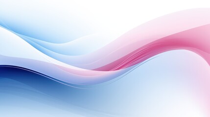Obraz premium Soft, flowing abstract waves in blue and pink hues, creating a serene visual effect.
