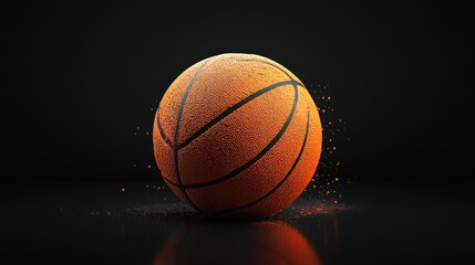Obraz premium Orange Basketball with Black Stripes and Texture