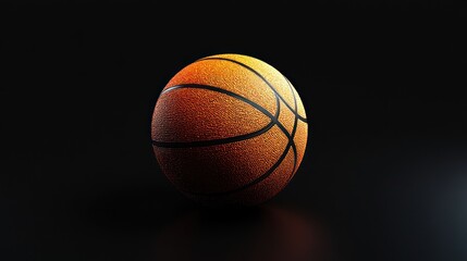 Fototapeta premium Close-up of a Basketball on a Black Background