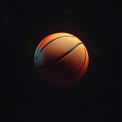 Fototapeta premium A Close-up of an Orange Basketball Against a Black Background