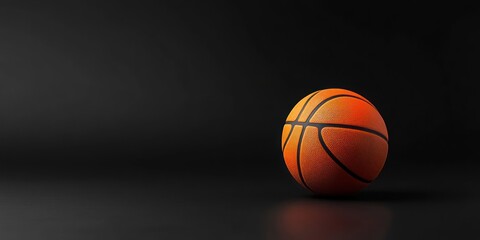 Obraz premium A Basketball on a Black Background