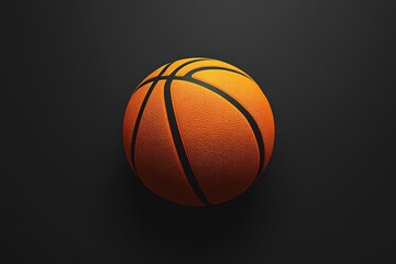 Fototapeta premium Orange Basketball on a Black Background