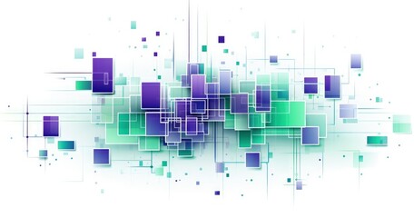 Obraz premium Abstract geometric design featuring overlapping squares and rectangles in gradient colors.