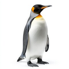 Fototapeta premium A penguin stands on a white background