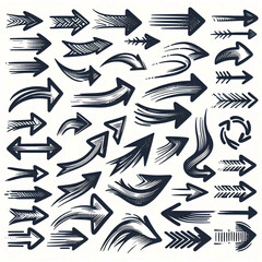 Abstract black arrows in dynamic motion, symbolizing direction and flow in technology. Generative AI.