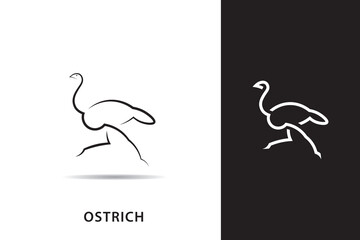 Ostrich silhouette logo design, Ostrich logo with minimalist design, ostrich vector monoline.