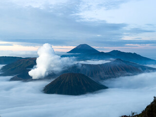 Sunrise on Mount Penanjakan looking towards Mt Bromo, Java, Indonesia