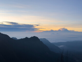 Sunrise on Mount Penanjakan looking towards Mt Bromo, Java, Indonesia