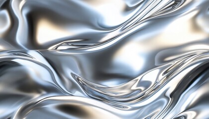 Liquid metal waves with a mirrored finish, [Abstract Background], [Fluid and reflective]