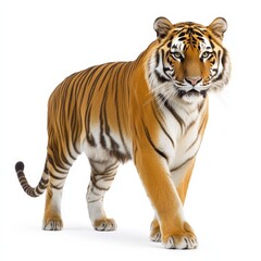 Obraz premium A tiger is standing on a white background