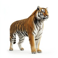 Fototapeta premium A tiger stands on a white background